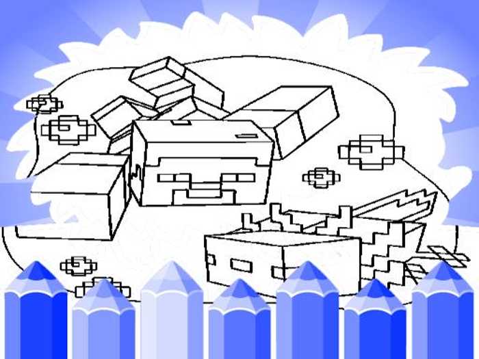 Axolotl Minecraft Coloring Pages Unblocked